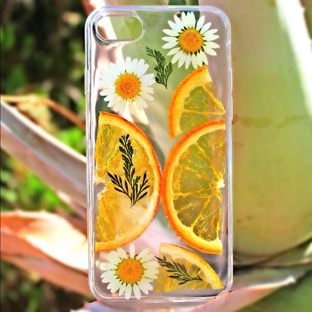 Handmade Pressed flowers/ fruits Phone Case